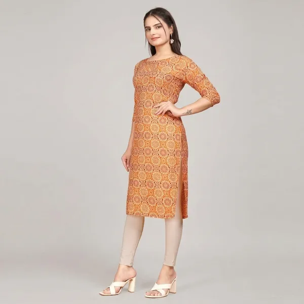 Beige_Crepe_Printed_Kurti_For_Women