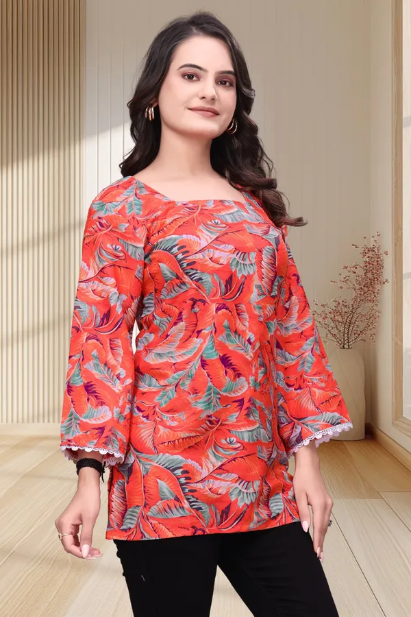 Red_Rayon_Digital_Printed_Crochet_Lace_Border_Tunic_For_Women
