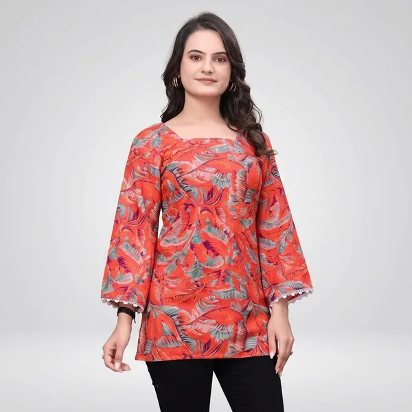 Red_Rayon_Digital_Printed_Crochet_Lace_Border_Tunic_For_Women