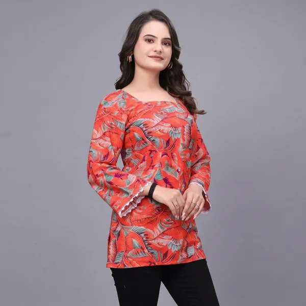 Red_Rayon_Digital_Printed_Crochet_Lace_Border_Tunic_For_Women