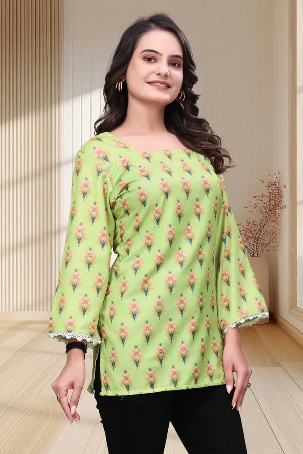 Green_Rayon_Digital_Printed_Crochet_Lace_Border_Tunic_For_Women