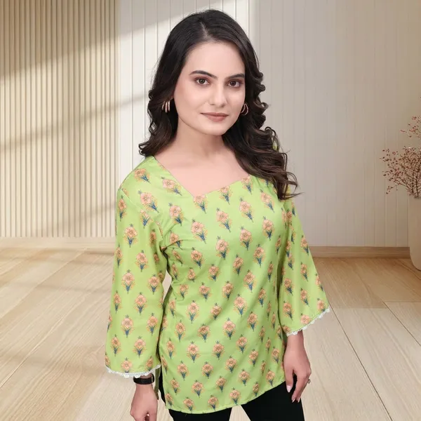 Green_Rayon_Digital_Printed_Crochet_Lace_Border_Tunic_For_Women
