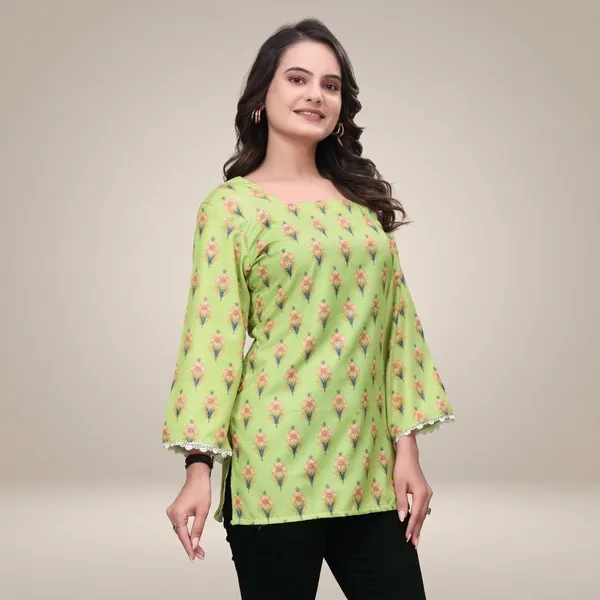 Green_Rayon_Digital_Printed_Crochet_Lace_Border_Tunic_For_Women