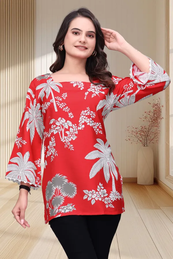 Red_Rayon_Digital_Printed_Crochet_Lace_Border_Tunic_For_Women