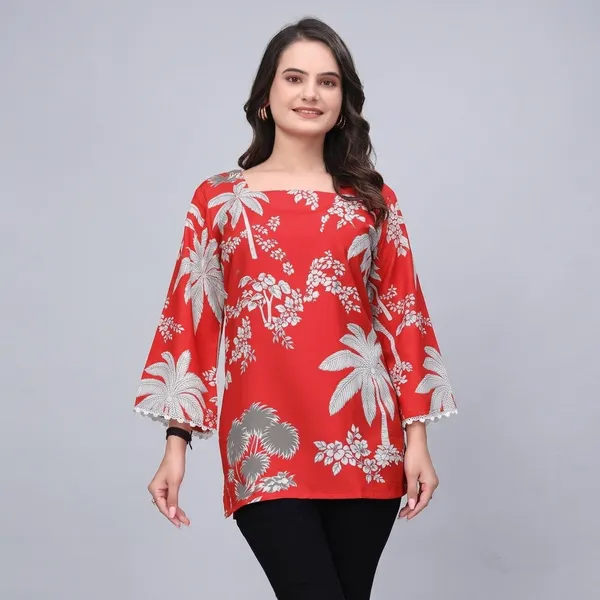 Red_Rayon_Digital_Printed_Crochet_Lace_Border_Tunic_For_Women