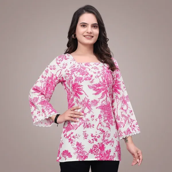 Pink_Rayon_Digital_Printed_Crochet_Lace_Border_Tunic_For_Women