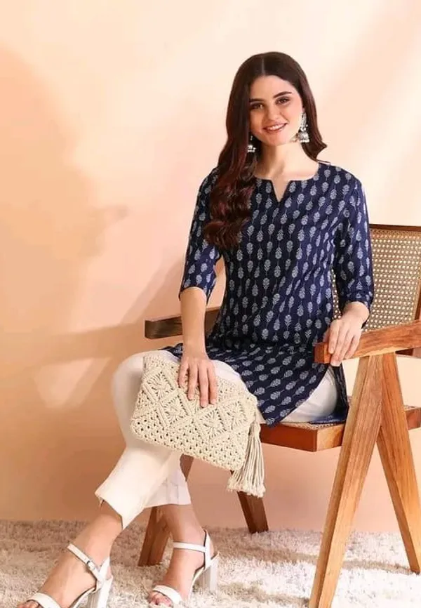 Blue_Cotton_Printed_Tunic_For_Women
