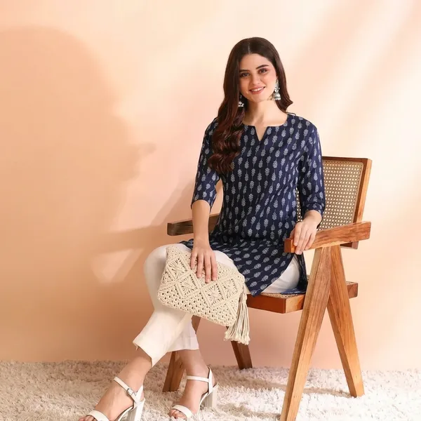 Blue_Cotton_Printed_Tunic_For_Women