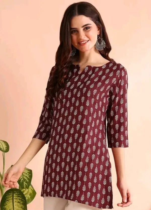 Maroon_Cotton_Printed_Tunic_For_Women