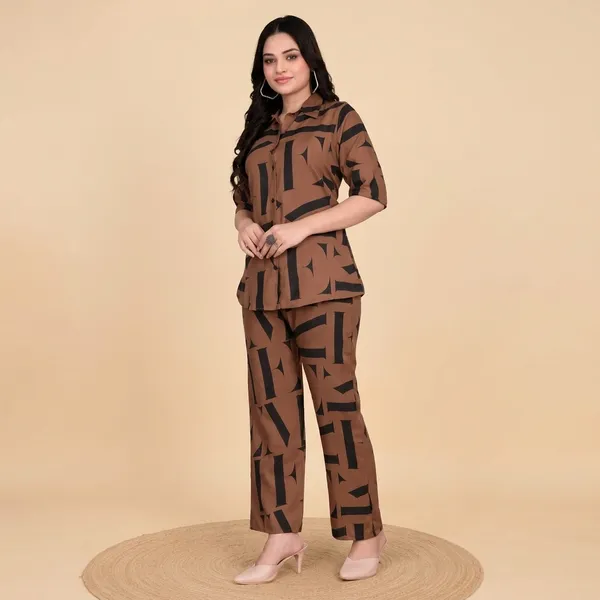 Brown_Crepe_Co-Ord_Set_For_Women