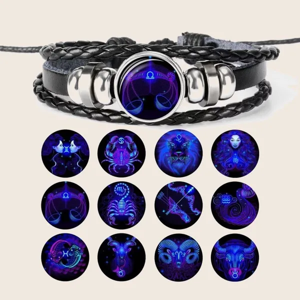 Black_Natural_Gemstone_Taurus_Zodiac_Energy_Bracelet_For_Unisex