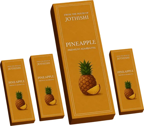 Jothishi_4_Combo_Pineapple_Agarbatti_Sweet_Tropical_Scent,_Low_Smoke_Herbal_Pineapple_Set_Of_4