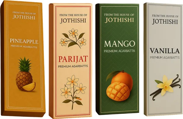 Jothishi_Exotic_4Fragrance_Agarbatti_Mango,_Pineapple,_Vanilla_And_Parijat_Blend_Mango,_Pineapple,_Vanilla,_Parijat_Set_Of_4
