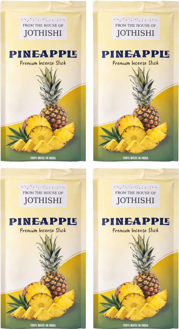 Jothishi_Pineapple_Refreshing_Fruity_Fragrance_Agarbatti_For_Pooja,_Meditation_And_Home_Pineapple_Set_Of_4