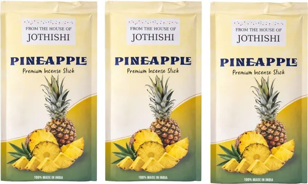 Jothishi_Pineapple_Refreshing_Fruity_Fragrance_Agarbatti_For_Pooja,_Meditation_And_Home_Pineapple_Set_Of_4