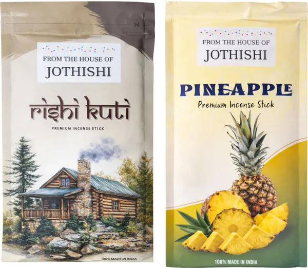 Jothishi_Pineapple_And_Rishi_Kuti_Premium_Agarbatti_For_Pooja,_Meditation_And_Home_Rishi_Kuti,_Pineapple_Pack_Of_2