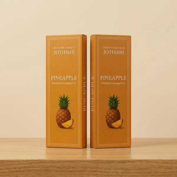 Jothishi_4_Combo_Pineapple_Agarbatti_Sweet_Tropical_Scent,_Low_Smoke_Herbal_Pineapple_Set_Of_4