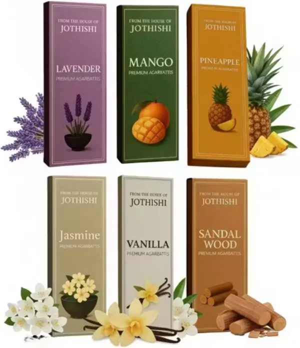 Jothishi_Jasmine_Lavender_Vanilla_Sandalwood_Mango_Pineapple_Agarbatti_Set