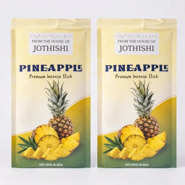 Jothishi_Pineapple_Refreshing_Fruity_Fragrance_Agarbatti_For_Pooja,_Meditation_And_Home_Pineapple_Set_Of_4
