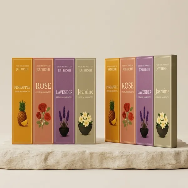 Jothishi_Premium_Agarbatti_For_Pooja,_Meditation,_Relaxation_Pineapple,_Rose,_Jasmine,_Lavender_Combo_Set_Of_4