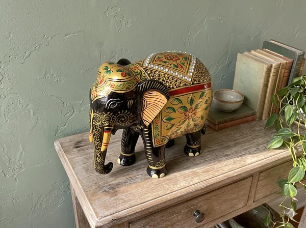 Handcrafted_Black_&_Gold_Wooden_Elephant_Showpiece_with_Stones_–_Traditional_Jaipur_Meenakari_Style_Tabletop_Figurine