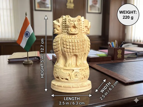 Hand-Carved_Wooden_Ashoka_Pillar_Showpiece_–_Solid_Kadam_Wood_Sarnath_Lion_Capital_National_Emblem_for_Office_Desk