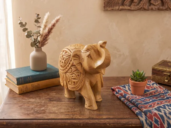 Hand-Carved_Kadam_Wood_Elephant_with_Upturned_Trunk_–_Traditional_Floral_Relief_Vastu_Showpiece
