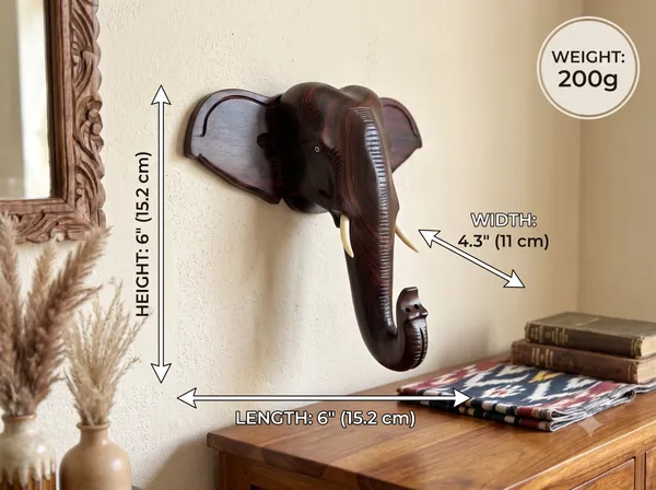 Hand-Carved_Solid_Rosewood_Elephant_Head_Wall_Mount_Faux_Taxidermy_Wood_Sculpture_&_Entryway_Wall_Decor