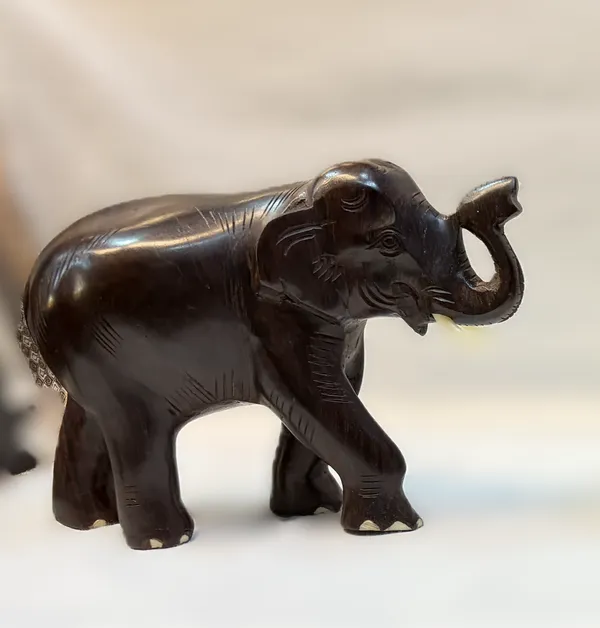 The_Royal_Salute_Tusker:_6"_Hand-Chiseled_Indian_Rosewood_Elephant_Figurine_–_Welcoming_Vastu_Hardwood_Sculpture