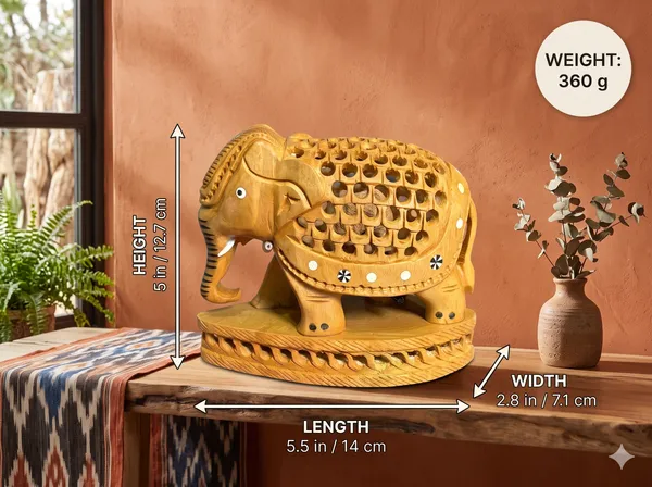 Hand-Carved_Kadam_Wood_Undercut_Elephant_with_Baby_Inside_Single-Block_Jali_Openwork_Fretwork_Showpiece_Maternal_Vastu_Decor