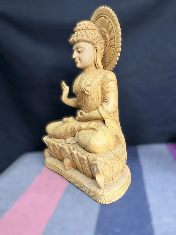 Hand-Carved_Solid_Kadam_Wood_Blessing_Buddha_Statue_with_Sunburst_Halo_Abhaya_Mudra_Lotus_Throne_Sculpture