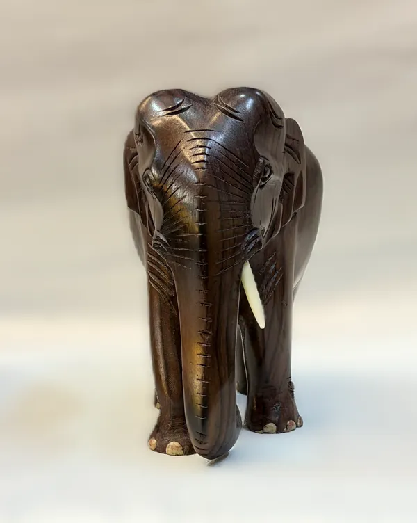 Hand-Carved_Solid_Rosewood_Elephant_with_Grounded_Trunk_Traditional_Indian_Hardwood_Vastu_Sculpture_for_Focus_&_Stability