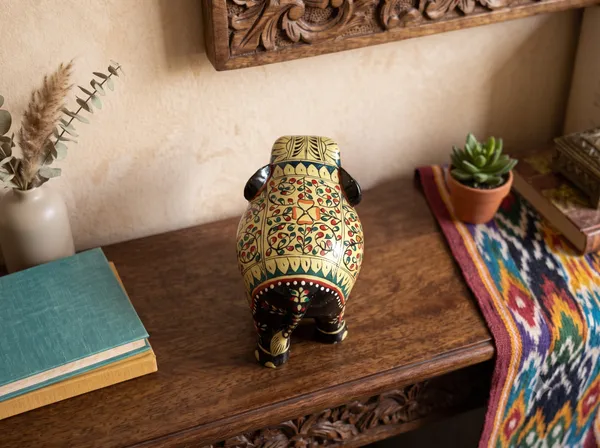 Hand-Painted_Wooden_Elephant_Figurine_Traditional_Floral_Art_Tabletop_Decor