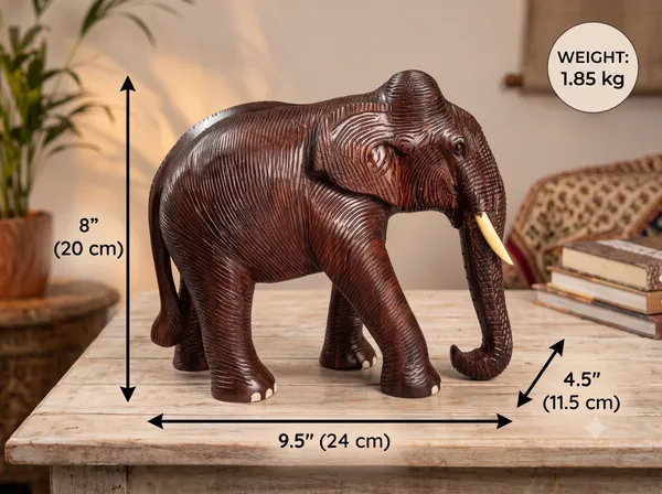 Handcrafted_Textured_Rosewood_Elephant_Sculpture