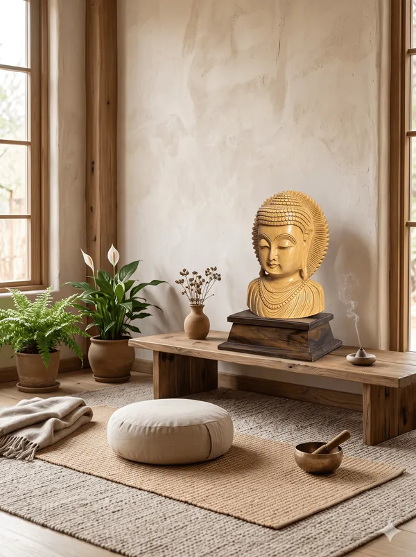 Inch_Handcrafted_Wooden_Buddha_Statue_with_Sunburst_Halo_Solid_Kadam_Wood_&_Rosewood_Base_Bust_for_Living_Room,_Office_Desk_&_Pooja_Decor