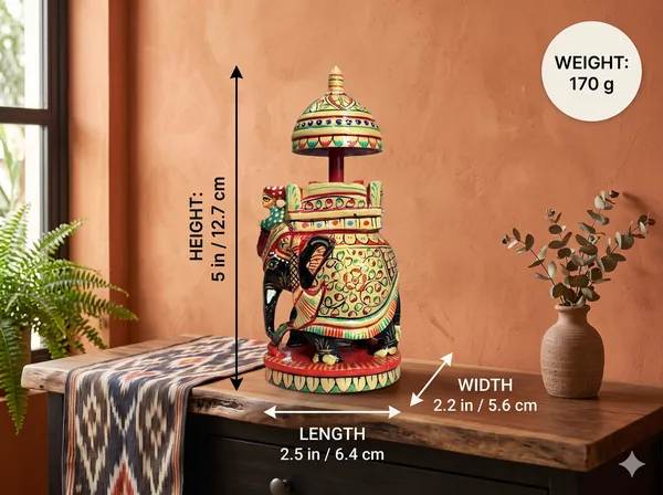 The_Royal_Heritage_Procession:_Handcrafted_Painted_Ambari_Elephant_with_Umbrella_Auspicious_Festive_&_Housewarming_Decor