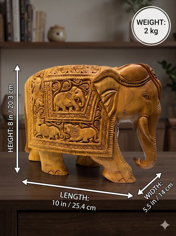 Masterpiece_Hand-Carved_Solid_Wood_Elephant_with_Detailed_Wildlife_Panels_–_Natural_Timber_Bas-Relief_Centerpiece