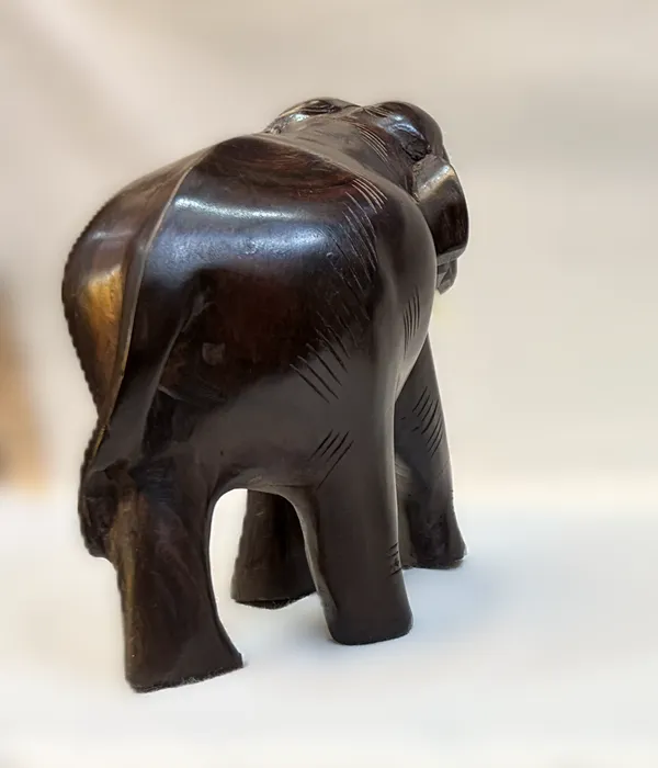 The_Royal_Salute_Tusker:_6"_Hand-Chiseled_Indian_Rosewood_Elephant_Figurine_–_Welcoming_Vastu_Hardwood_Sculpture