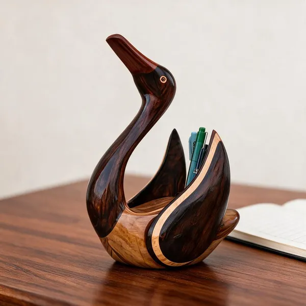 Handcrafted_Swan_pen_Stand/_Desk_Organizer