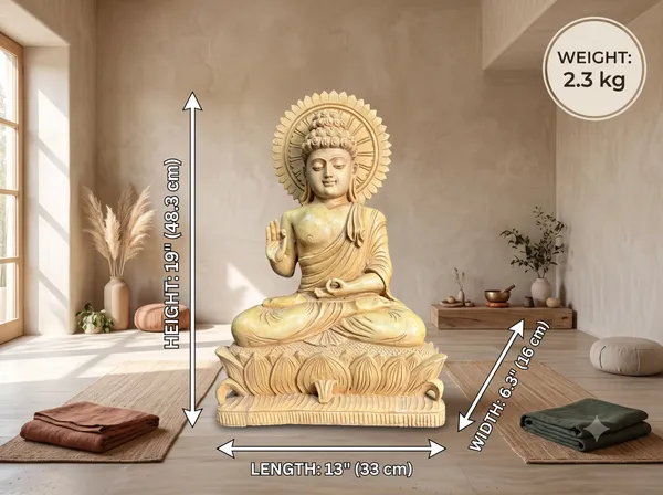 Hand-Carved_Solid_Kadam_Wood_Blessing_Buddha_Statue_with_Sunburst_Halo_–_Abhaya_Mudra_Lotus_Throne_Sculpture