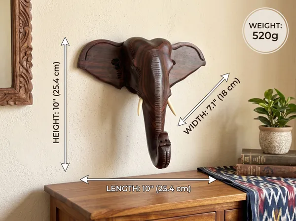 Hand-Carved_Solid_Rosewood_Elephant_Head_Wall_Mount_–_Faux_Taxidermy_Wood_Sculpture_&_Entryway_Wall_Decor