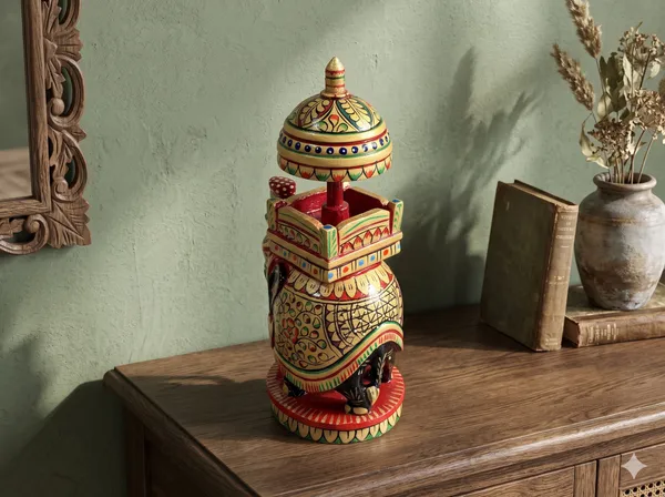 The_Royal_Heritage_Procession:_Handcrafted_Painted_Ambari_Elephant_with_Umbrella_–_Auspicious_Festive_&_Housewarming_Decor