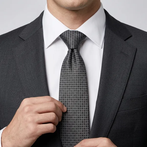 Black_Pure_Silk_Satin_Printed_Formal_Tie_For_Men