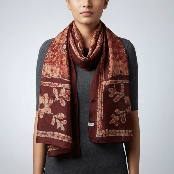 Maroon_Pure_Silk_Lightweight_Stole_For_Women