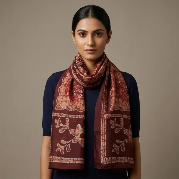 Maroon_Pure_Silk_Lightweight_Stole_For_Women