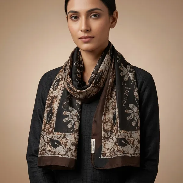 Brown_And_Cream_Pure_Silk_Lightweight_Stole_For_Women