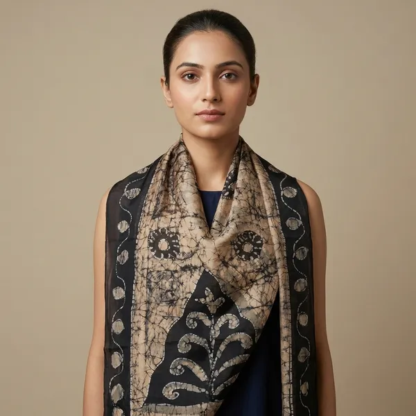 Brown_Pure_Silk_Lightweight_Stole_For_Women