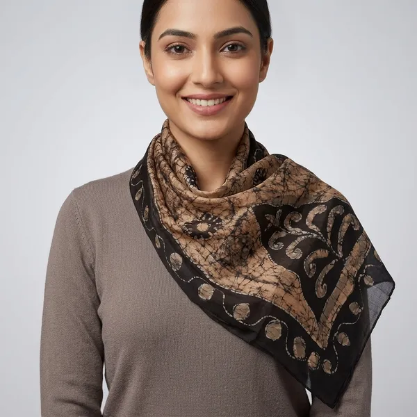 Brown_Pure_Silk_Lightweight_Stole_For_Women