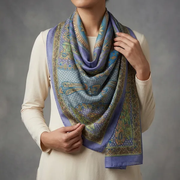 Blue_And_Yellow_Pure_Silk_Lightweight_Stole_For_Women