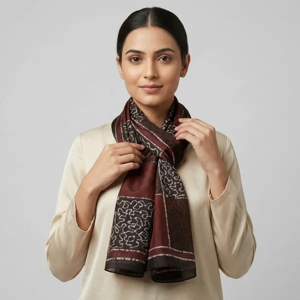 Maroon_Pure_Silk_Lightweight_Stole_For_Women
